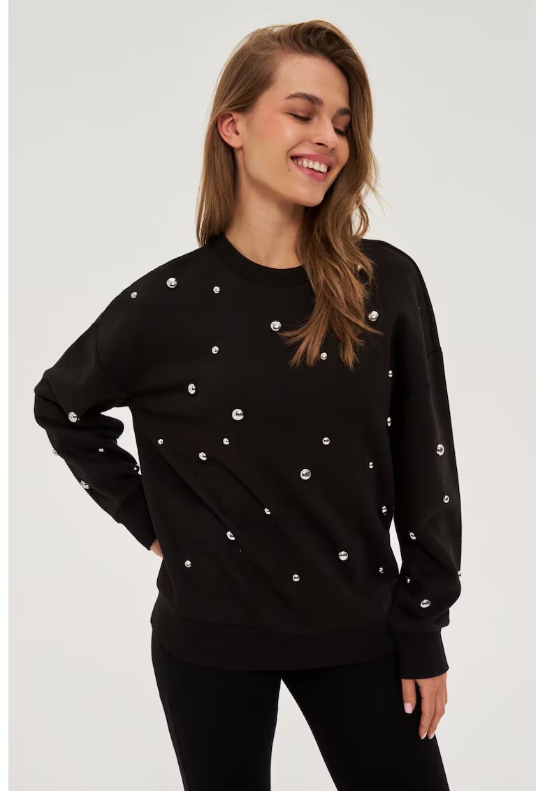 MOODO Hanorac negru cu tinte - Negru
