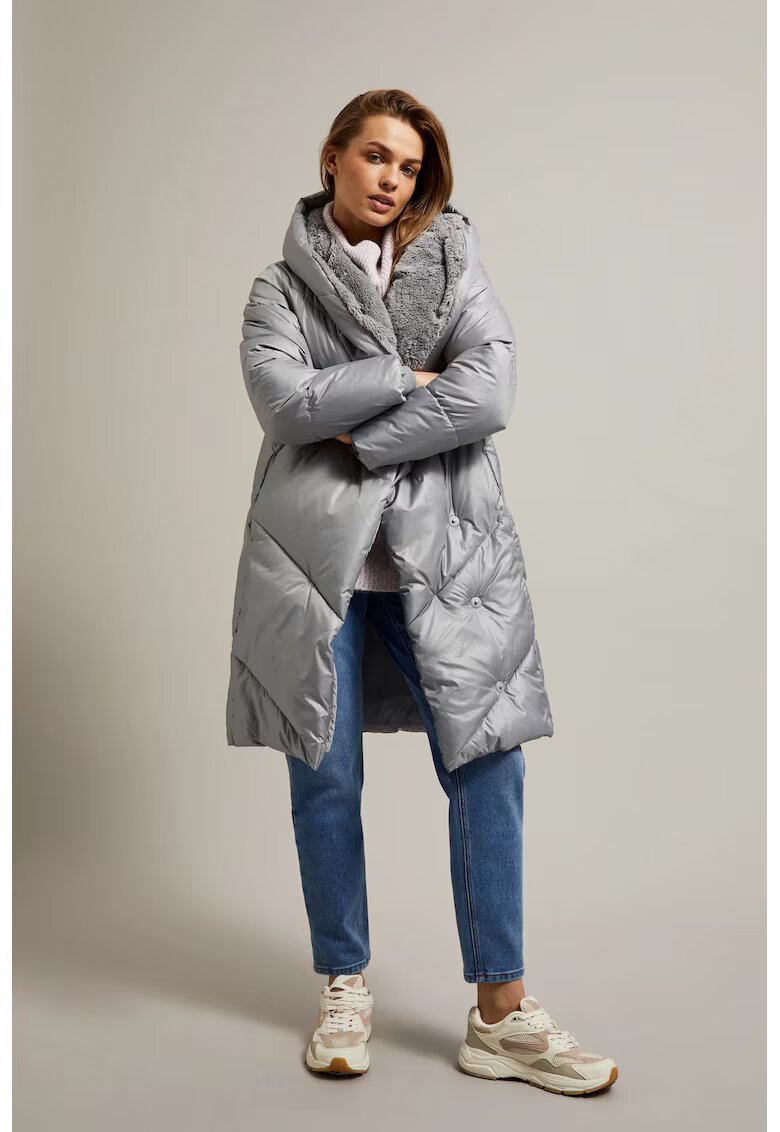 MOODO Jacheta gri cu quilt - Gri