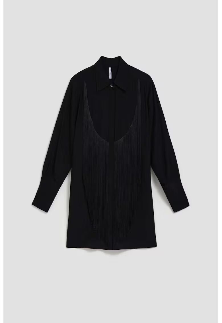 MOODO oversized cu franjuri - Negru