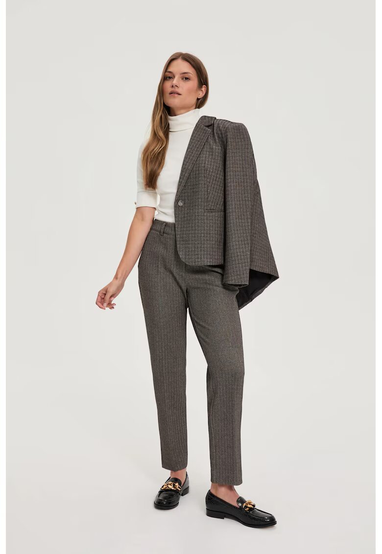 MOODO Pantaloni bej cu fir metalic - Bej