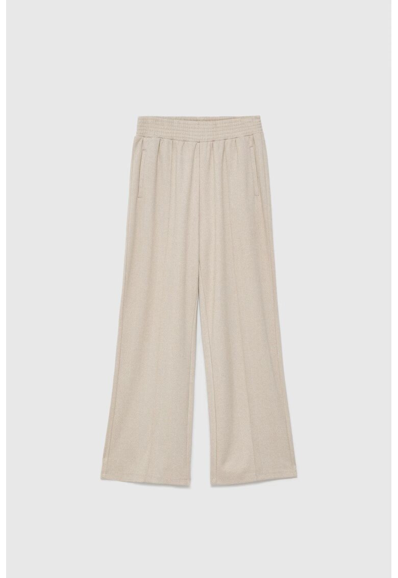 MOODO Pantaloni bej cu picioare late - Bej
