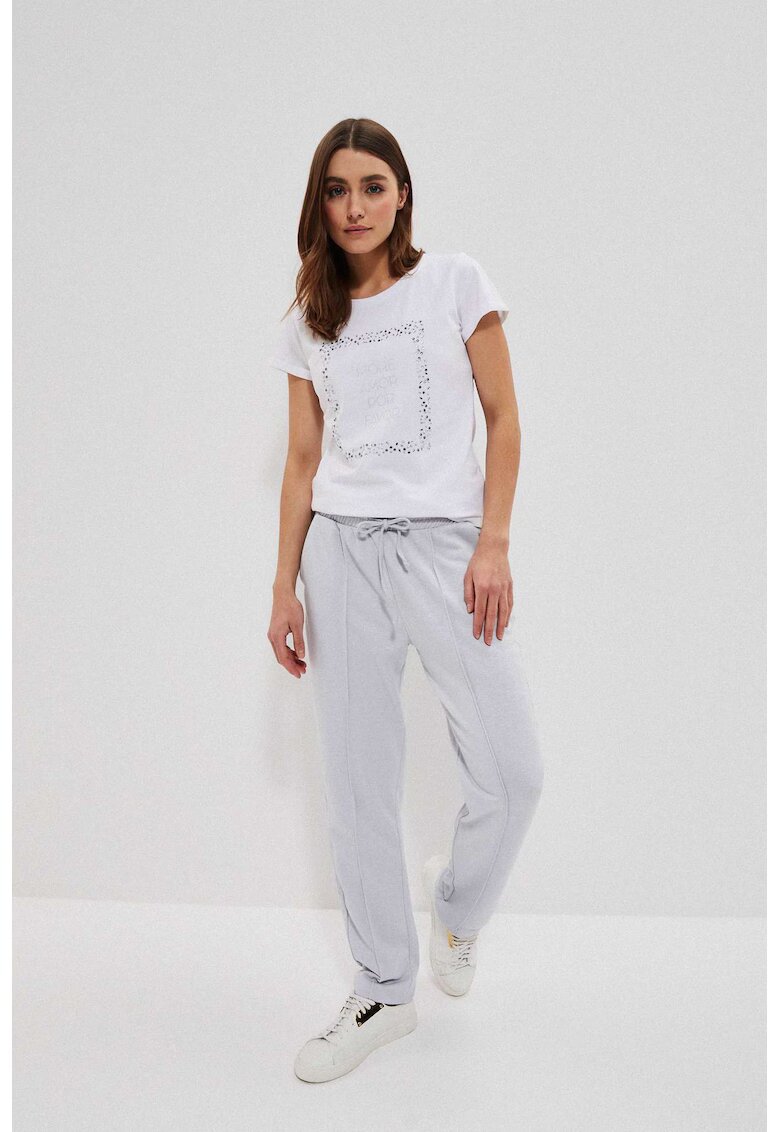 MOODO Pantaloni de trening gri cu legatura - Gri