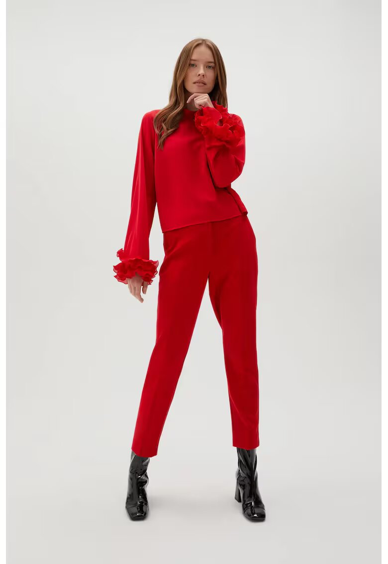 MOODO Pantaloni rosii cu picior drept - Rosu