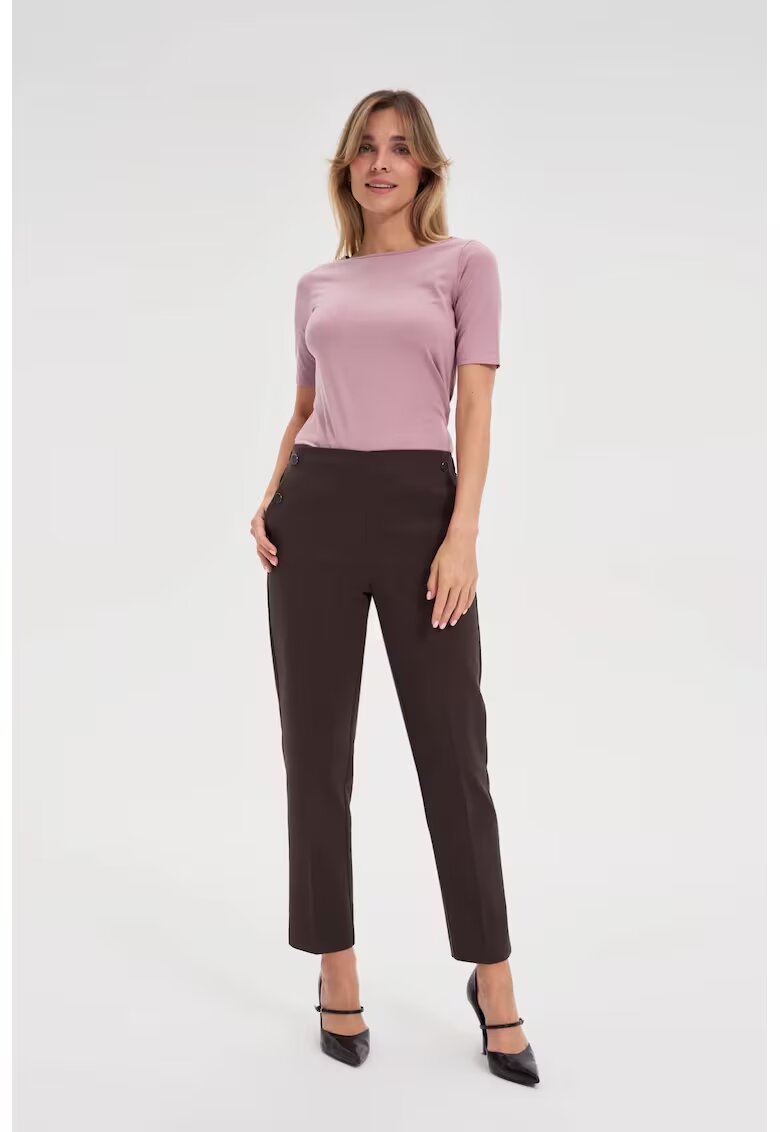 MOODO Pantaloni tigara maro - Maro