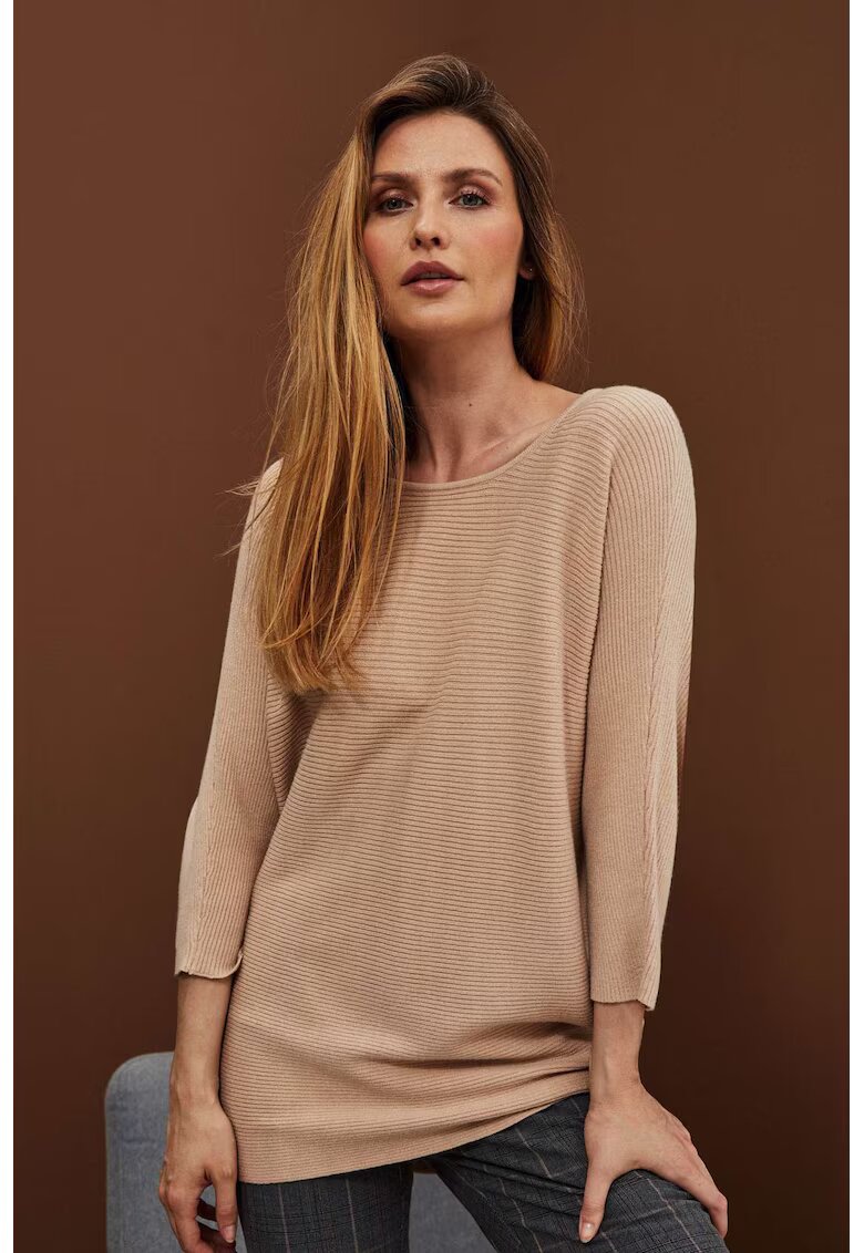 MOODO Pulover bej tip batwing - Bej