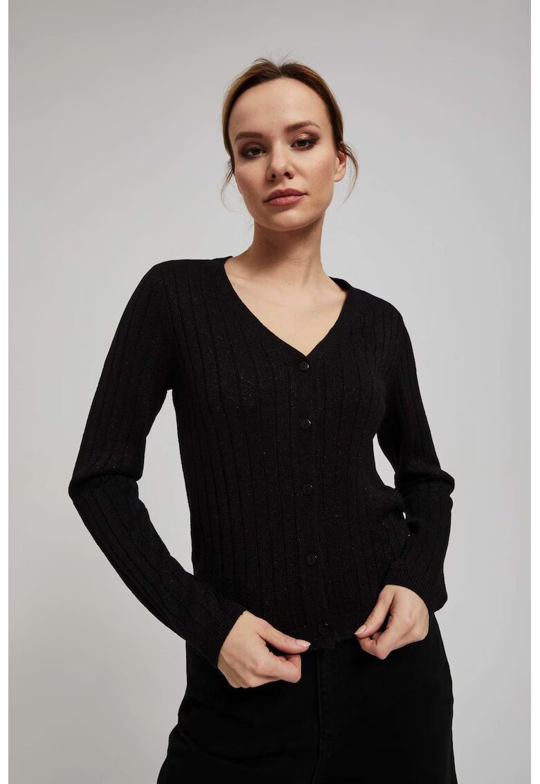 MOODO Pulover negru strălucitor - Negru