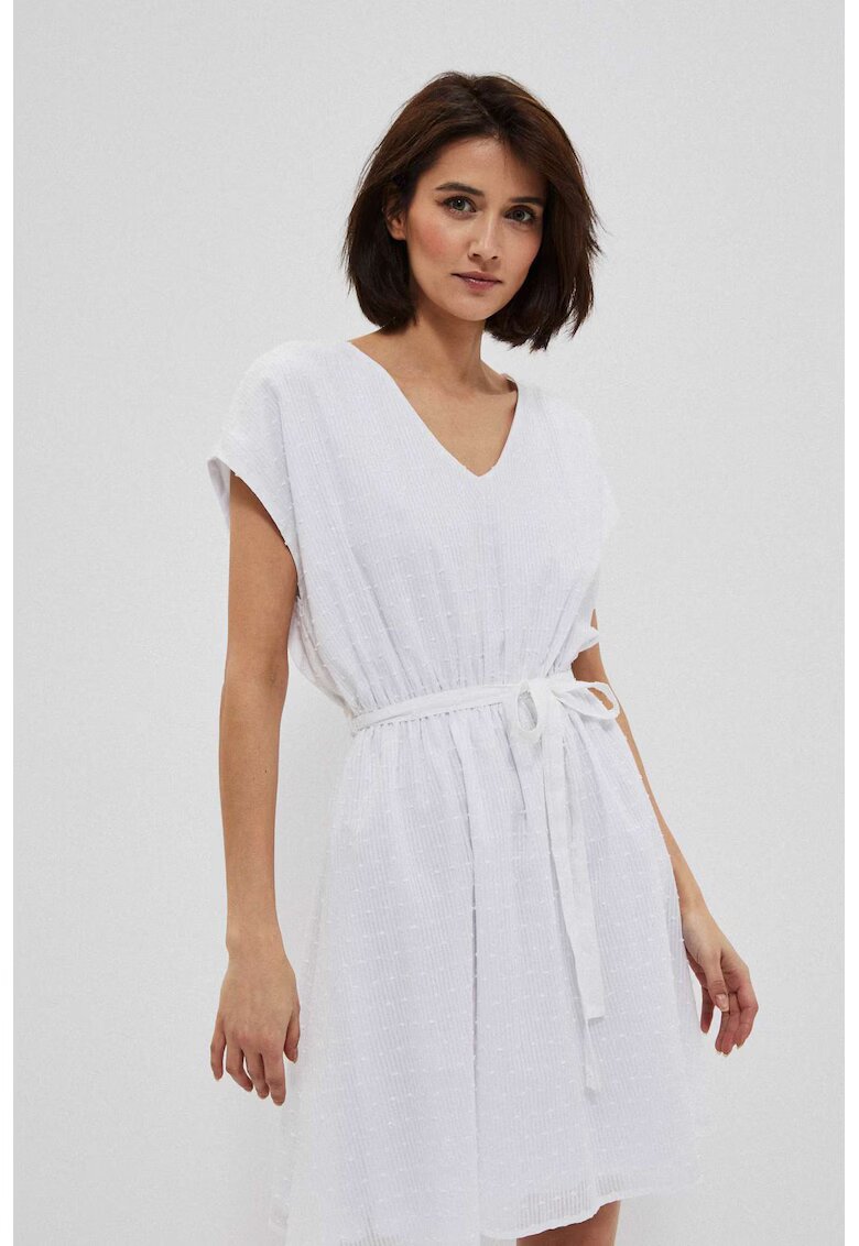 MOODO Rochie din tesatura plumeti - Alb