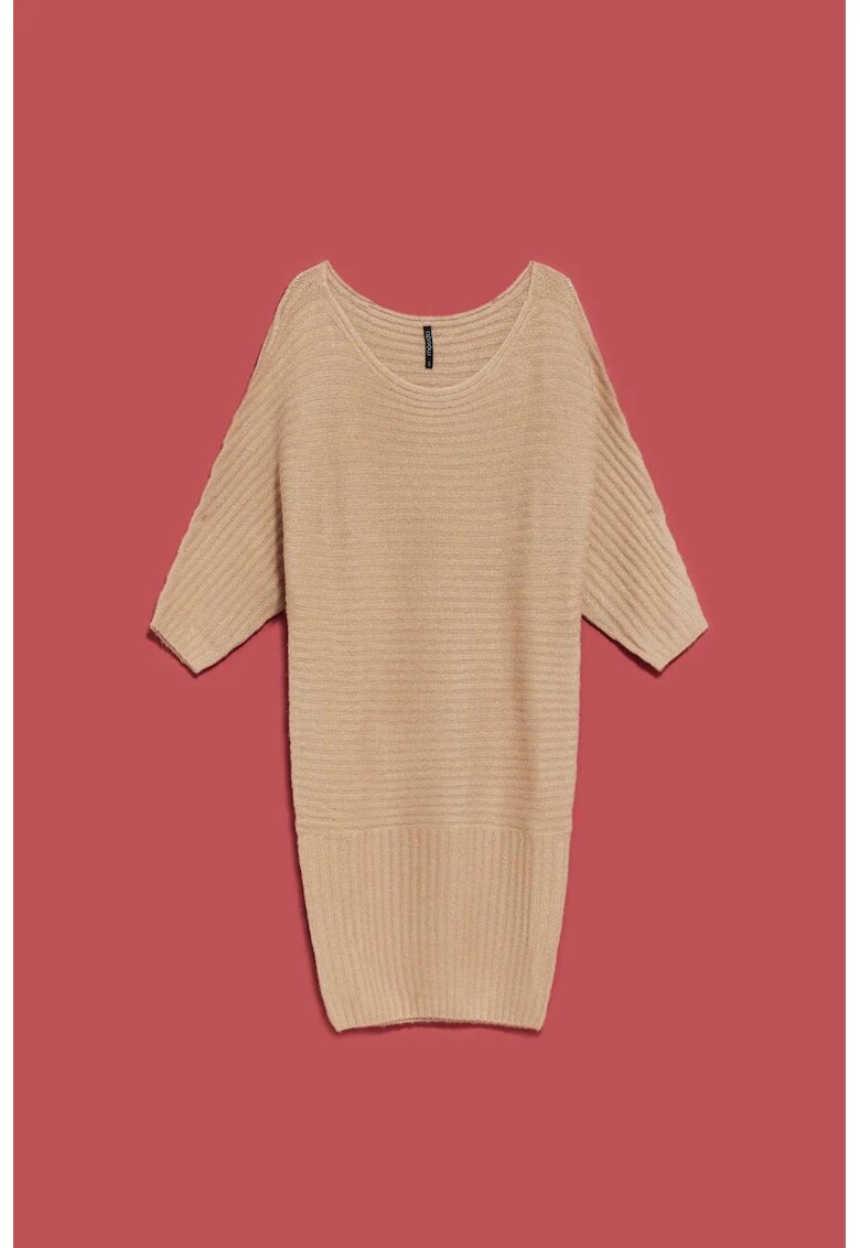 MOODO Rochie din tricot cu benzi - Bej
