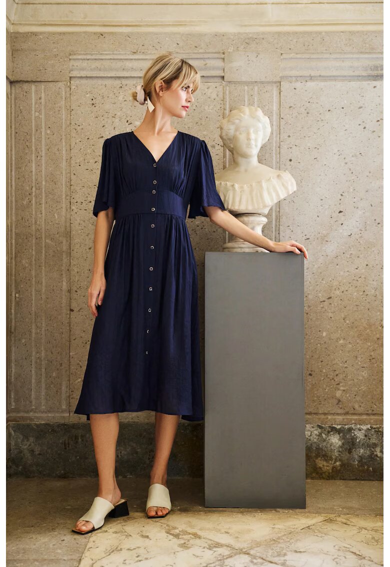 MOODO Rochie din vascoza bleumarin - Bleumarin
