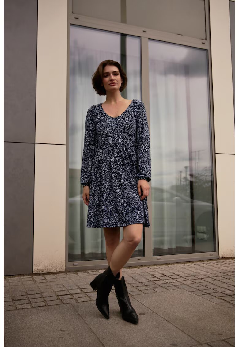 MOODO Rochie florala bleu - Bleumarin