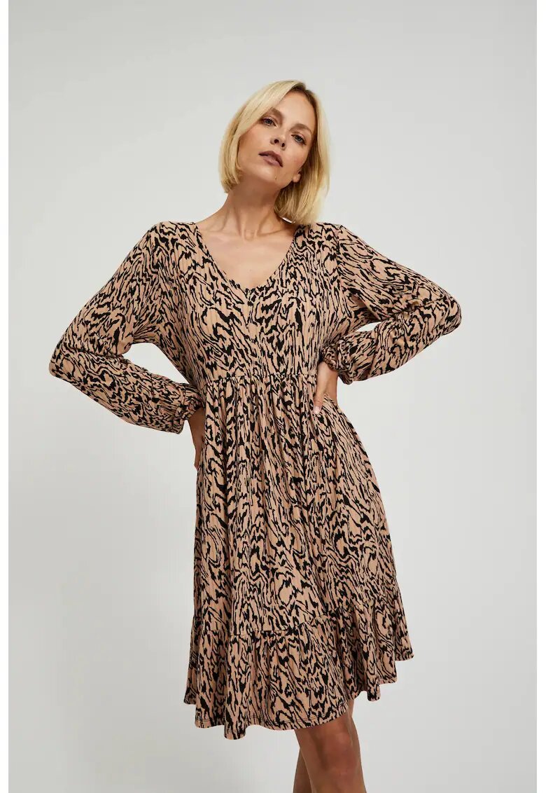 MOODO Rochie maro cu imprimeu animalier - Maro