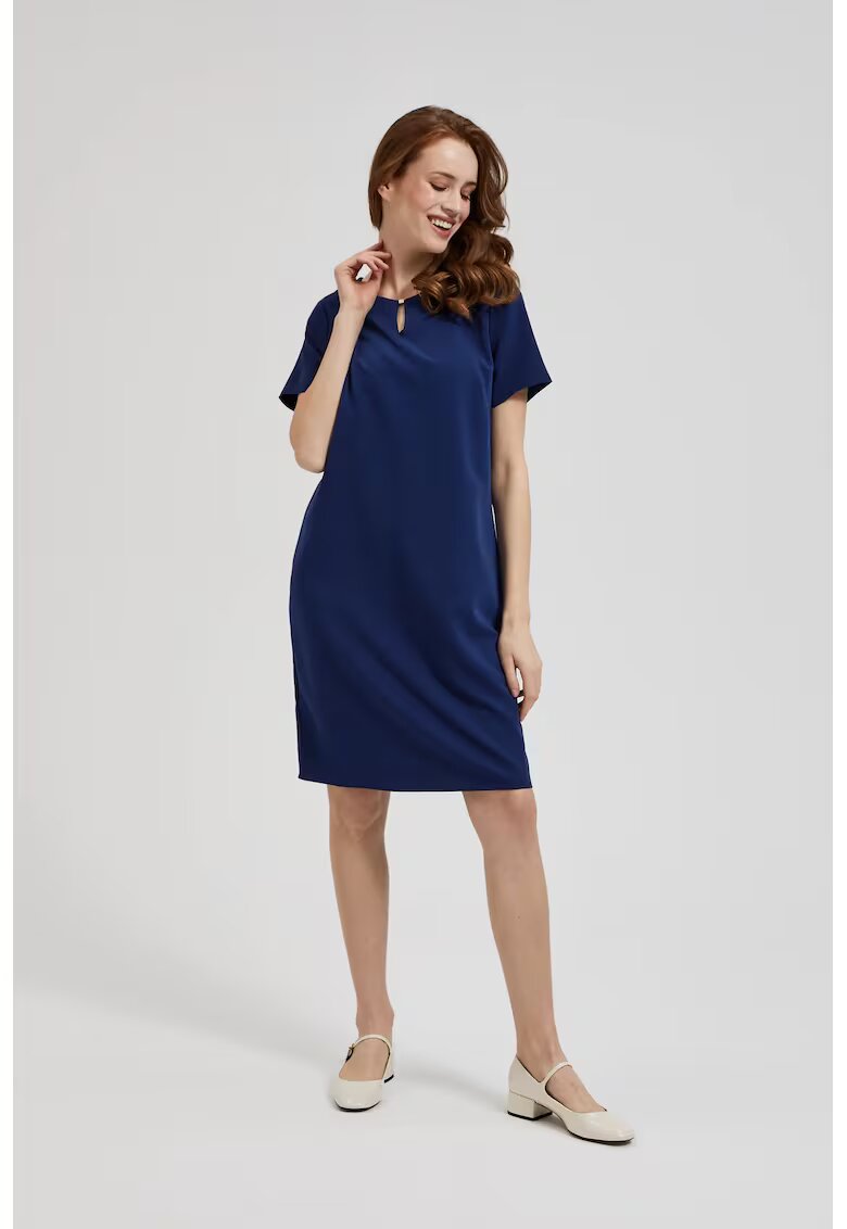 MOODO Rochie Simpla pana la Genunchi - Bleumarin - Bleumarin