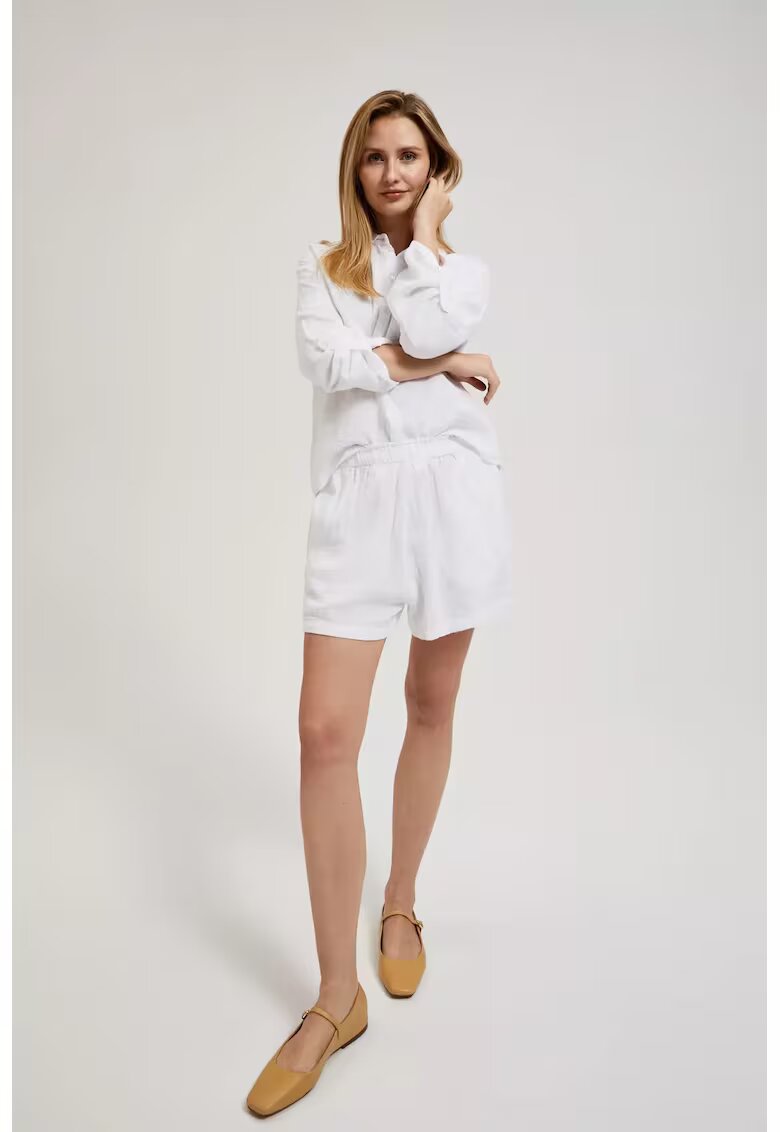 MOODO Shorts albe din bumbac - Alb