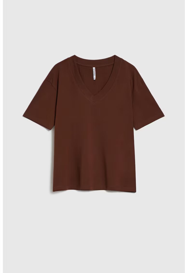 MOODO Tricou decolteu V - maro - Maro