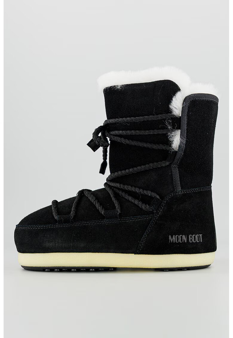 Moon Boot Apreschiuri scurte din piele intoarsa - Negru