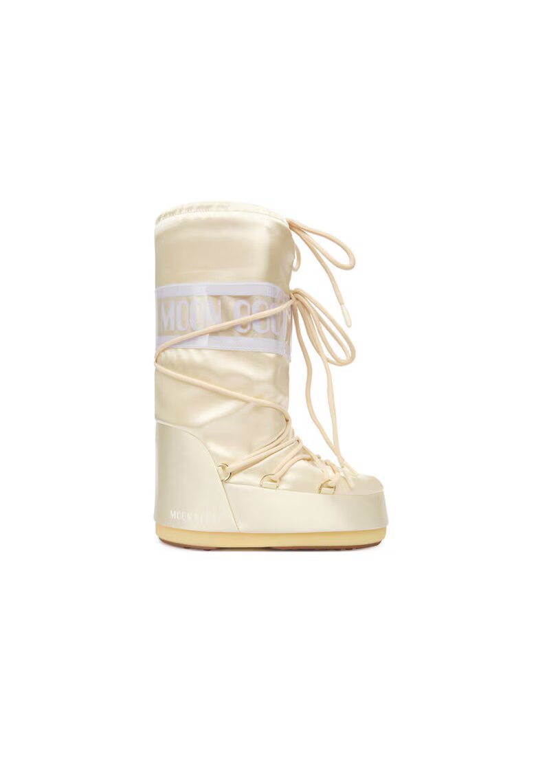 Moon Boot Cizme sport fete - piele ecologica - ivoire