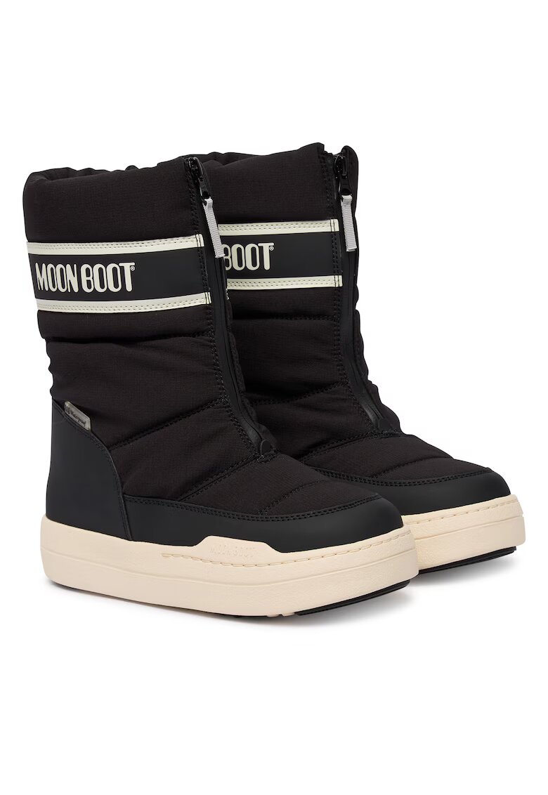 Moon Boot Cizme sport fete - piele ecologica - negru/alb