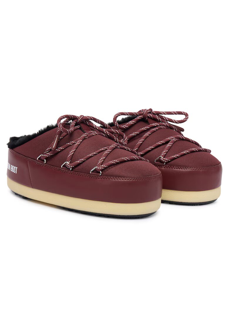 Moon Boot de zapada unisex - piele ecologica - Rosu