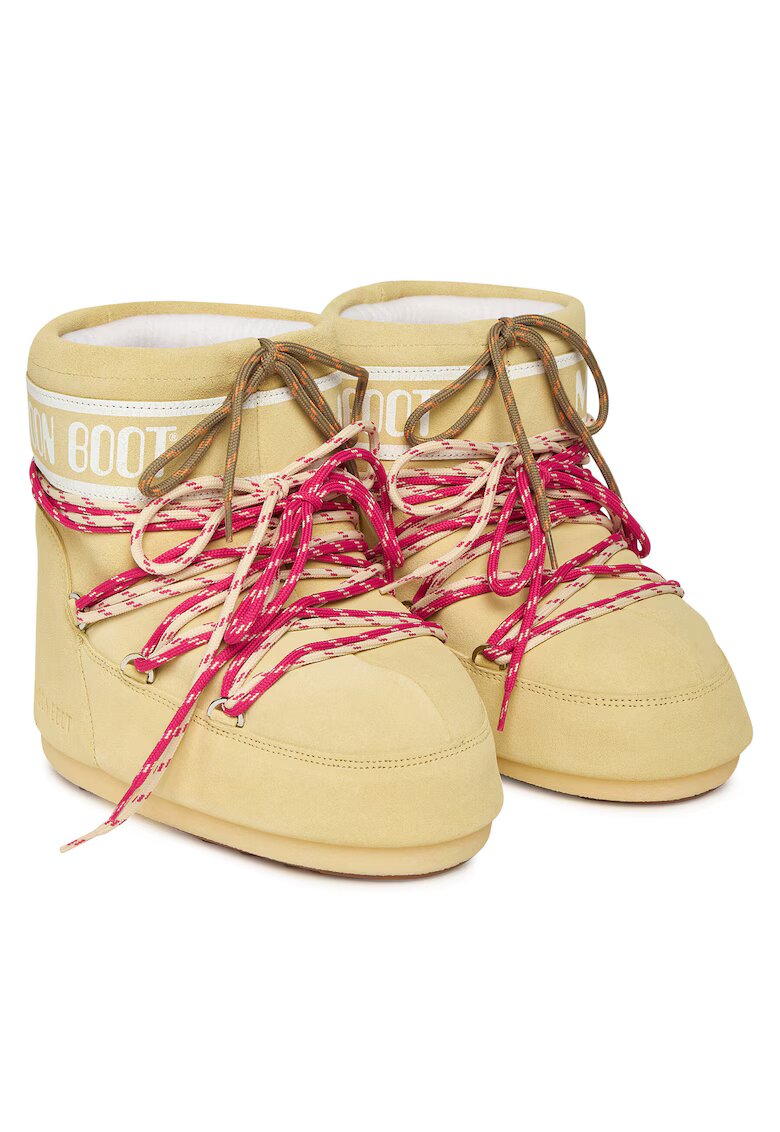 Moon Boot Ghete unisex Icon Low - piele naturala - galben deschis