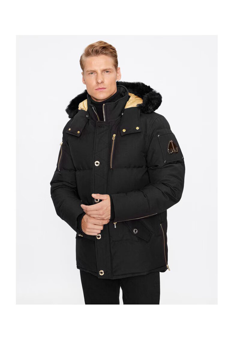 Moose Knuckles Geaca barbati - 303491499 - Bumbac/Nylon - Negru - Negru