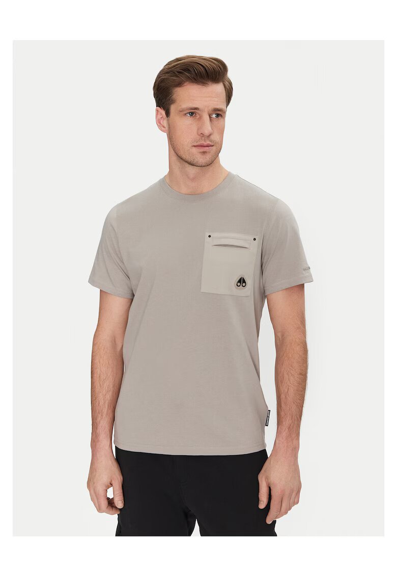 Moose Knuckles Tricou barbat gri - bumbac