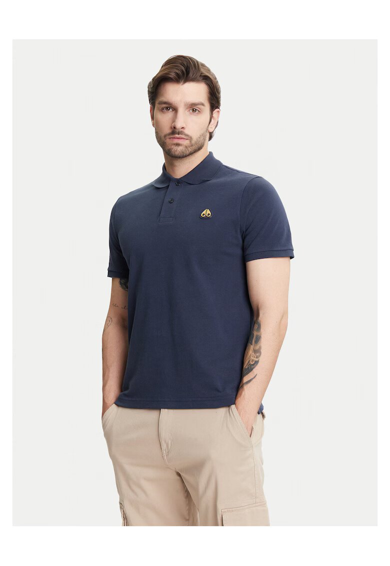 Moose Knuckles Tricou barbati bleumarin - bumbac
