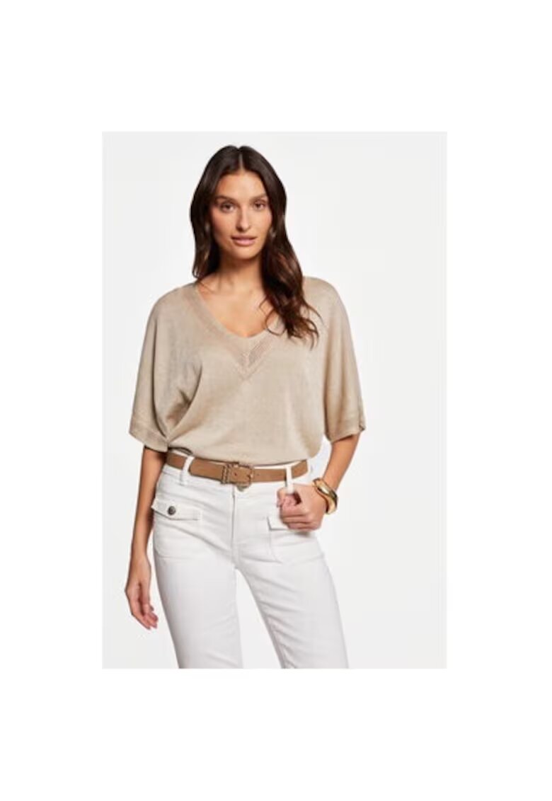 Morgan Bluza dama - 303918347 - Viscoza/Poliester - Bej - Bej