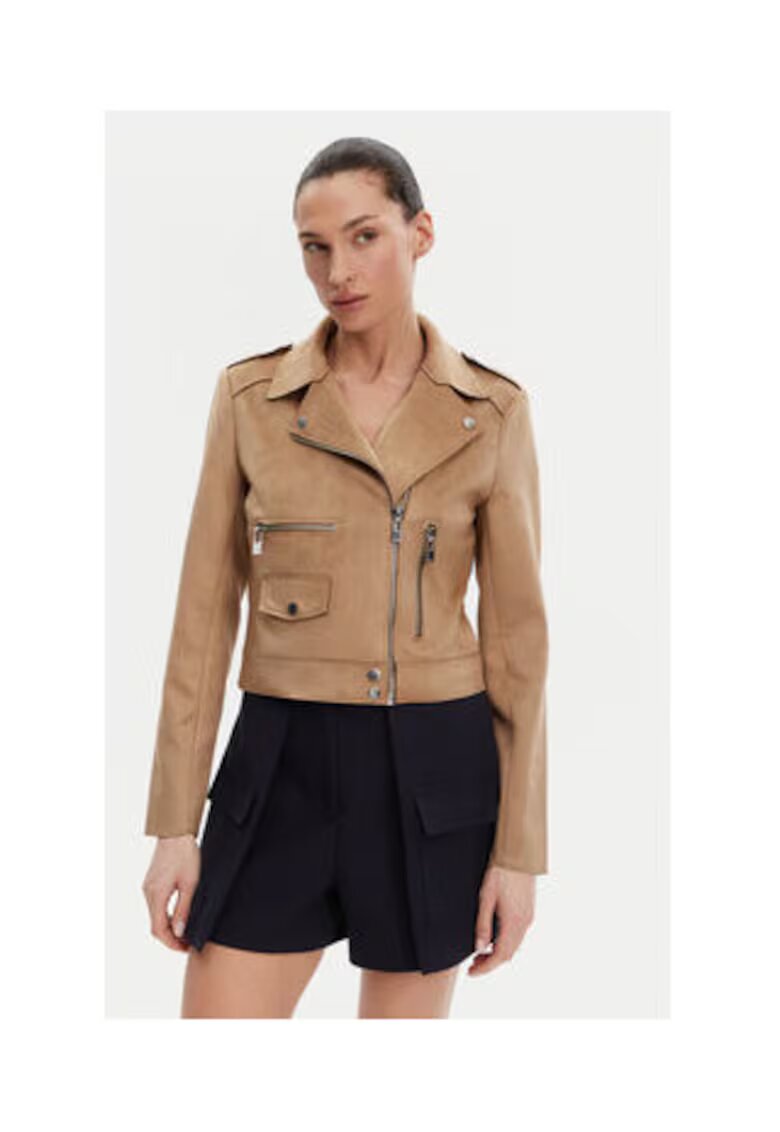 Morgan Geaca dama - -241-GOUSMI 969 CAMEL - imitatie de piele - bej - 100% ecologica - Maro