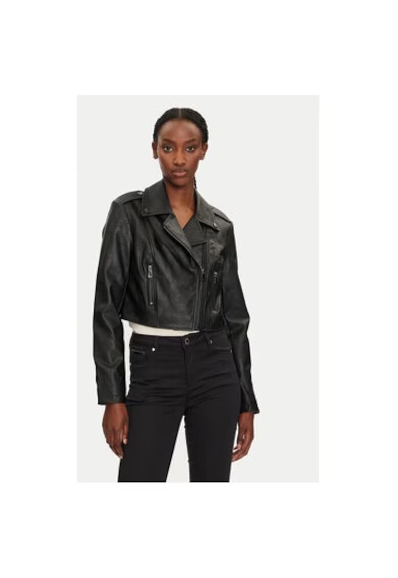 Morgan Geaca dama - 304479519 - Piele ecologica - Negru - Negru