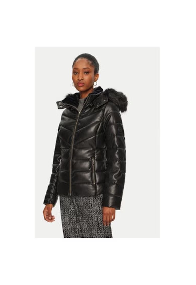 Morgan Geaca dama - 304479984 - Piele ecologica - Negru - Negru