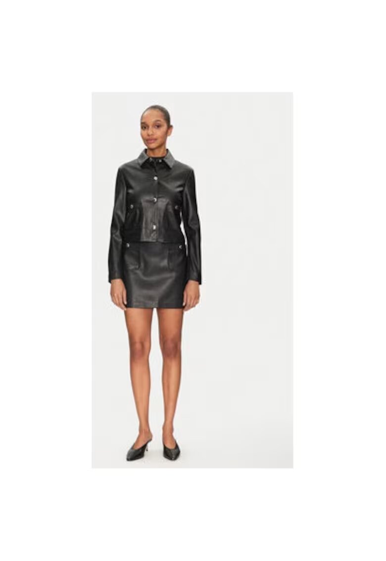 Morgan Geaca dama - 305253002 - Piele ecologica - Negru - Negru