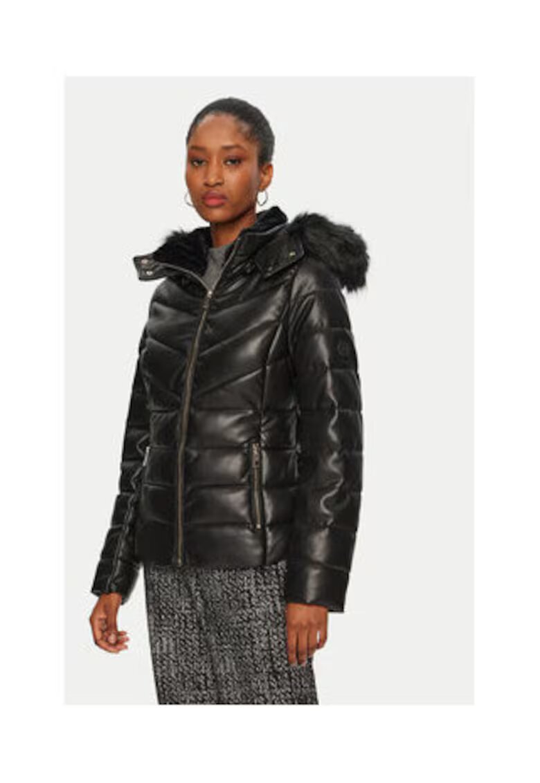 Morgan Geaca de iarna dama - neagra - piele ecologica
