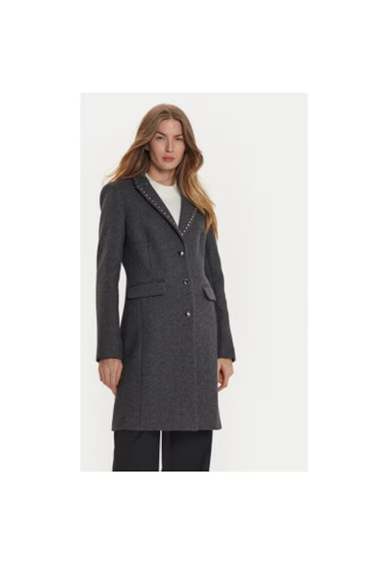 Morgan Palton dama - 304480454 - Lana/Poliester - Gri - Gri