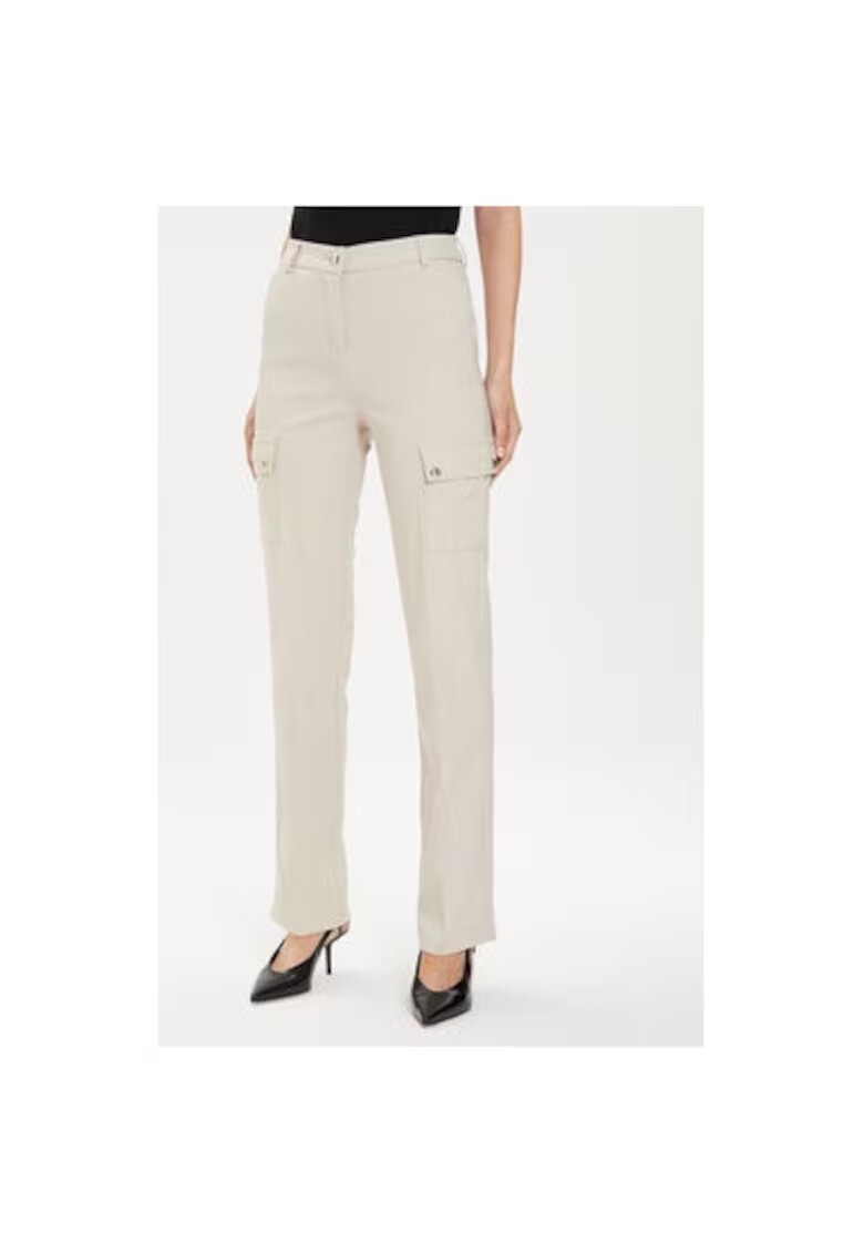 Morgan Pantaloni dama - 303918583 - Bumbac/Poliester - Bej - Bej
