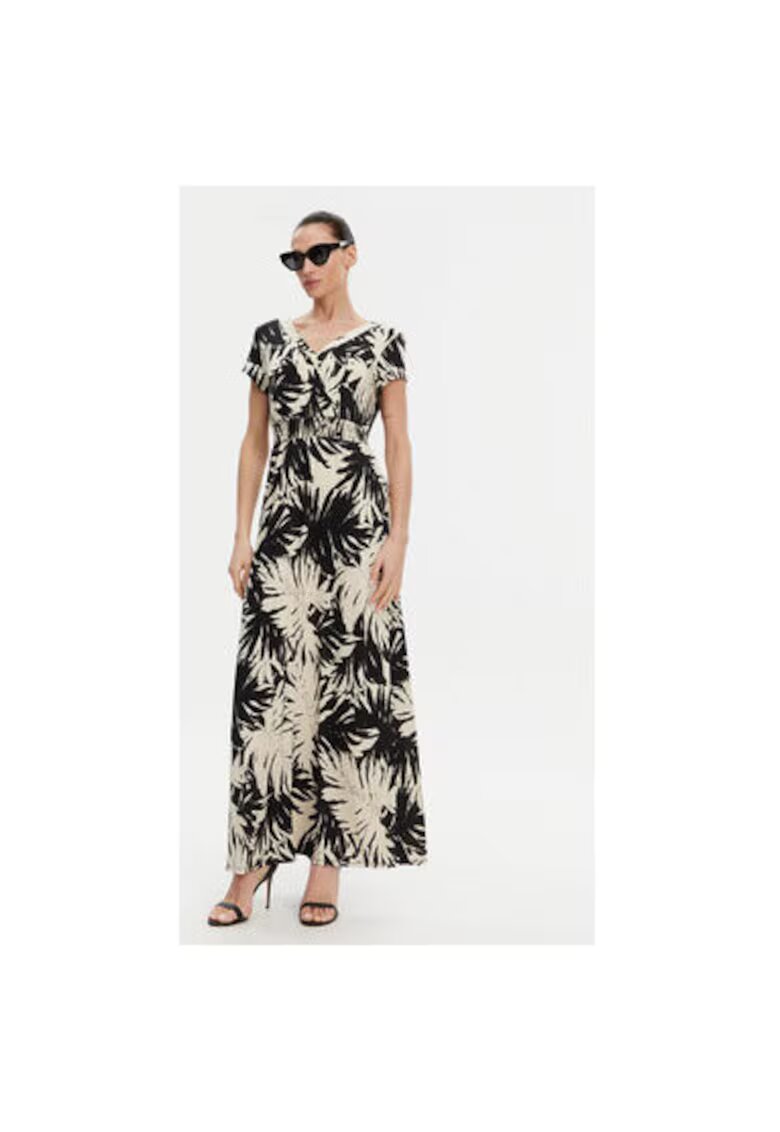 Morgan Rochie de vara dama 251-RAROS - Poliester/Elastan - Bej/Negru - Negru/Bej