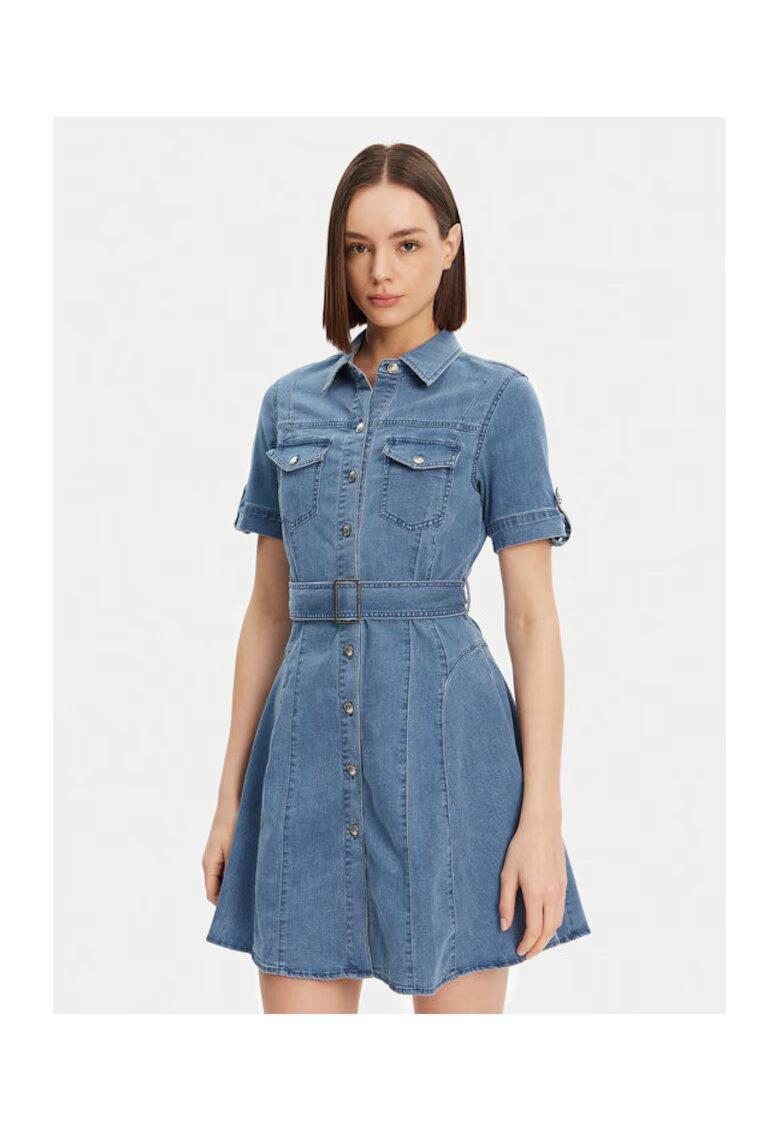 Morgan Rochie model 993 DENIM albastru - bumbac - poliester - Albastru