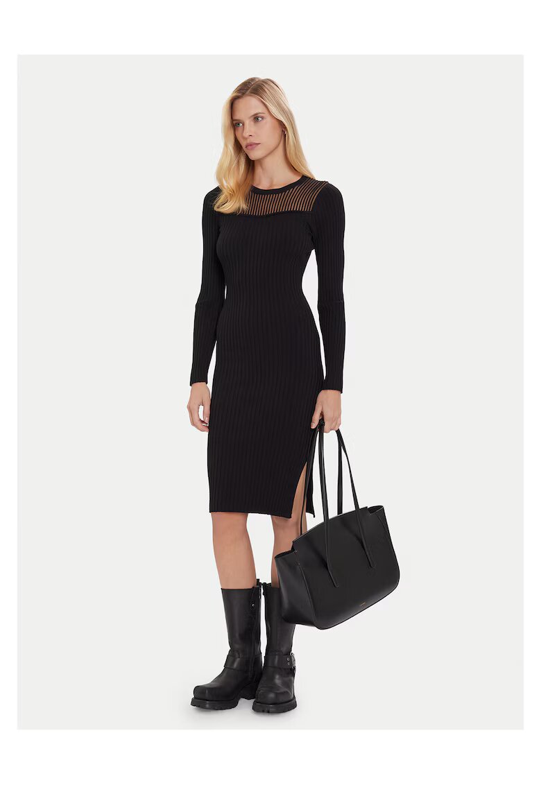 Morgan Rochie tricotata de dama negru - fabricata din material de calitate