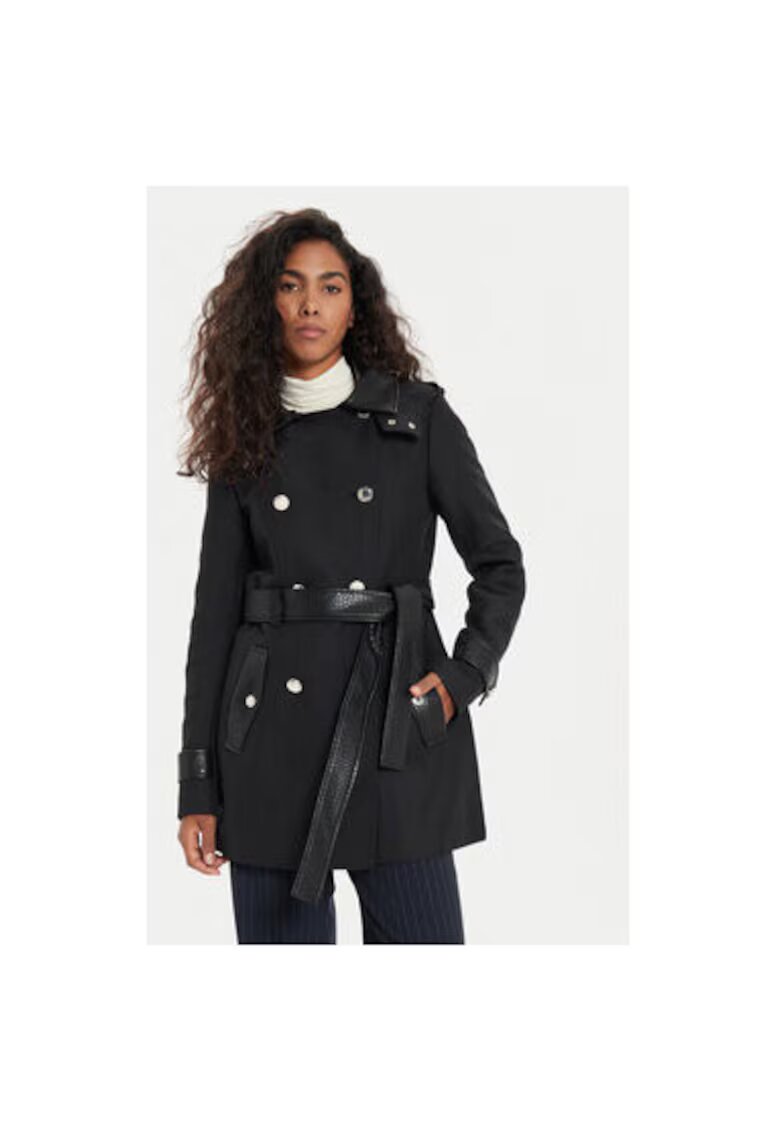 Morgan Trench dama - 304480034 - Poliester/Bumbac - Negru - Negru