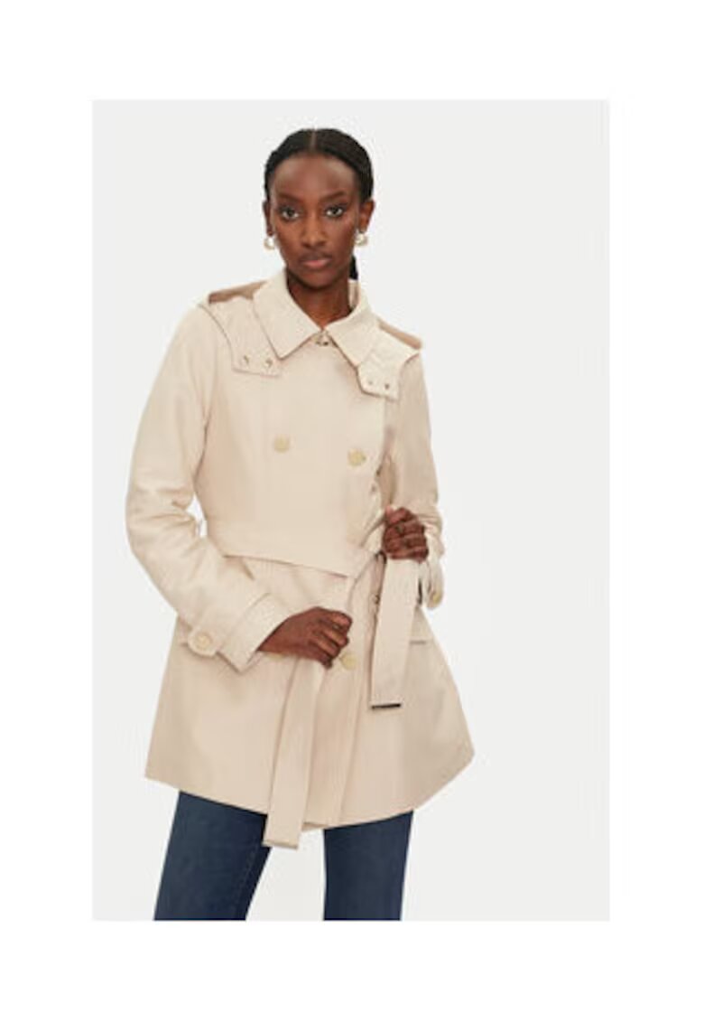 Morgan Trench femei - bej - poliester - bumbac - poliamida -
