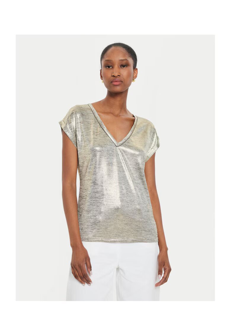Morgan Tricou dama - 304480287 - Poliester - Auriu - Auriu