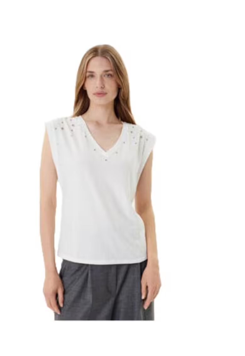 Morgan Tricou dama - bumbac/poliester/elastan - alb -