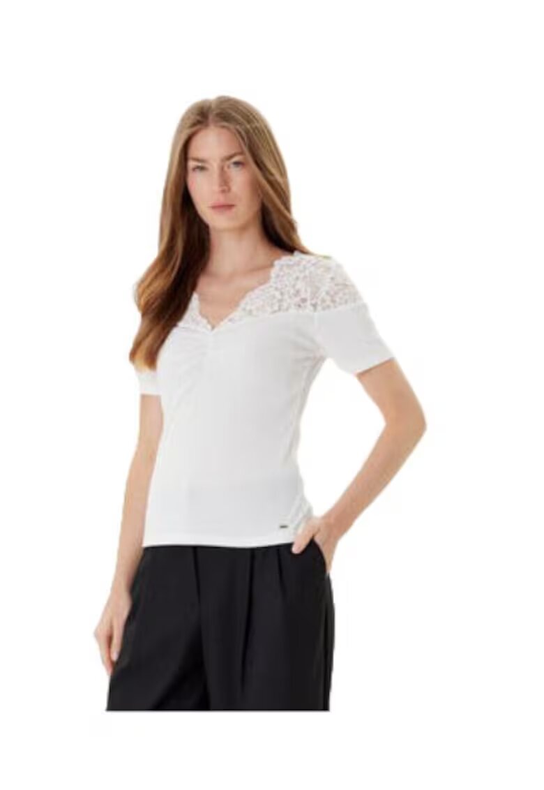 Morgan Tricou dama - viscoza/poliester/elastan - alb -