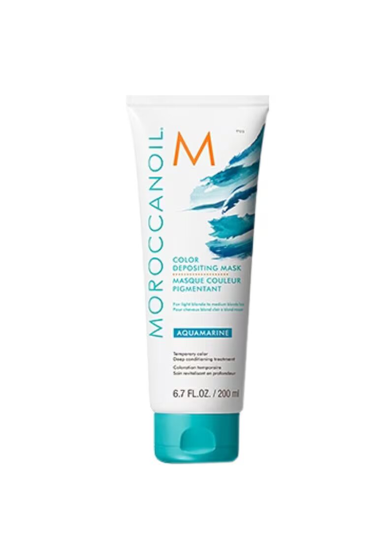Moroccanoil Masca de par nuantatoare Aquamarine pentru par blond - 200 ml