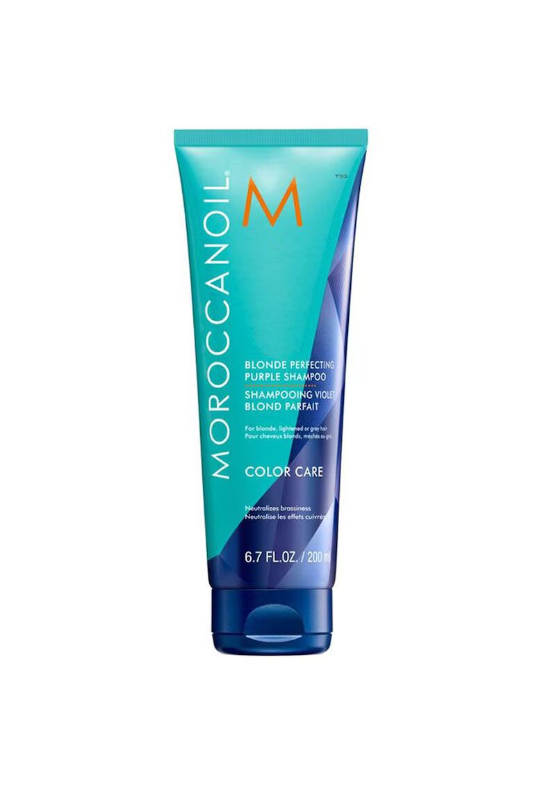Moroccanoil Sampon Blonde Perfecting Purple pentru par blond - decolorat sau alb/grizonat - 200 ml
