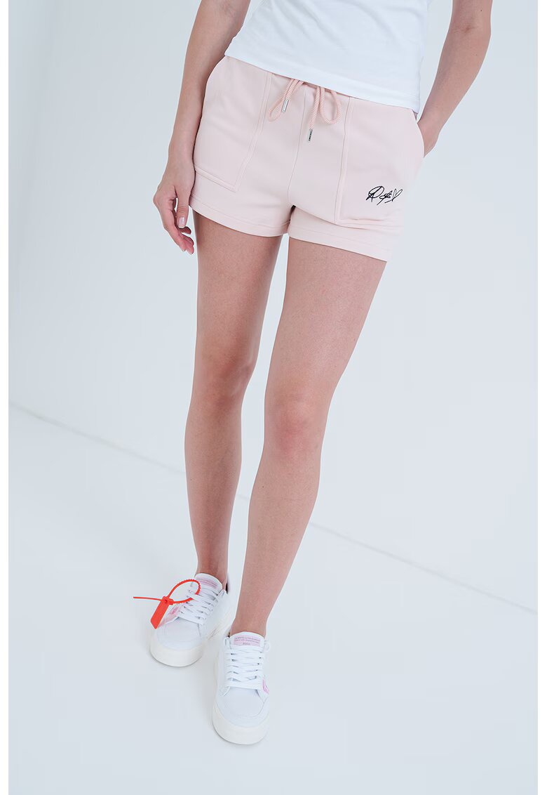 Moschino Jeans Pantaloni de trening scurti cu talie medie - Roz pal