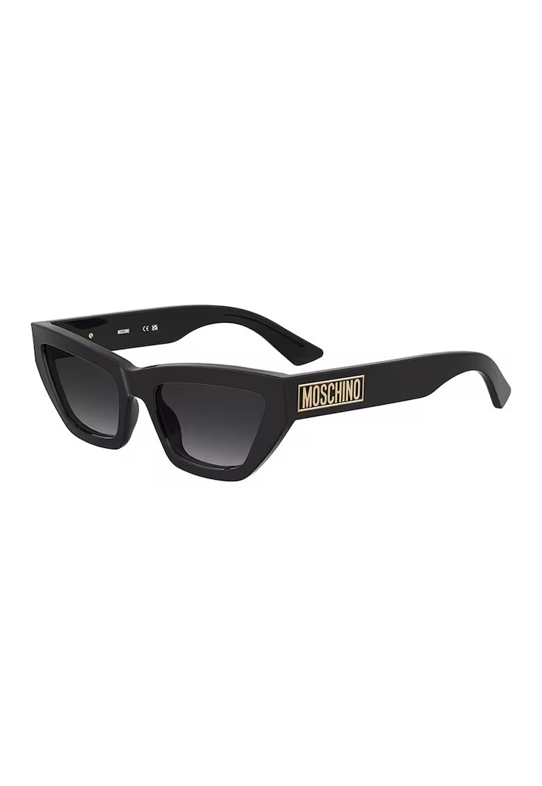 Moschino Ochelari de soare cat-eye dreptunghiulari cu lentile in degrade - Auriu/Negru