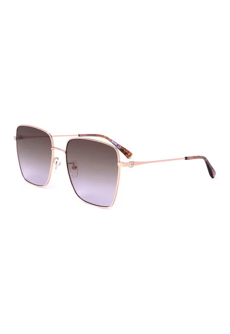 Moschino Ochelari de soare patrati de metal - Auriu