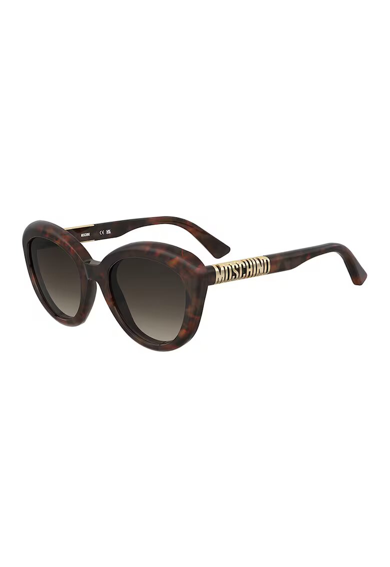 Moschino Ochelari de soare rotunzi cat-eye cu lentile in degrade - Auriu/Maro