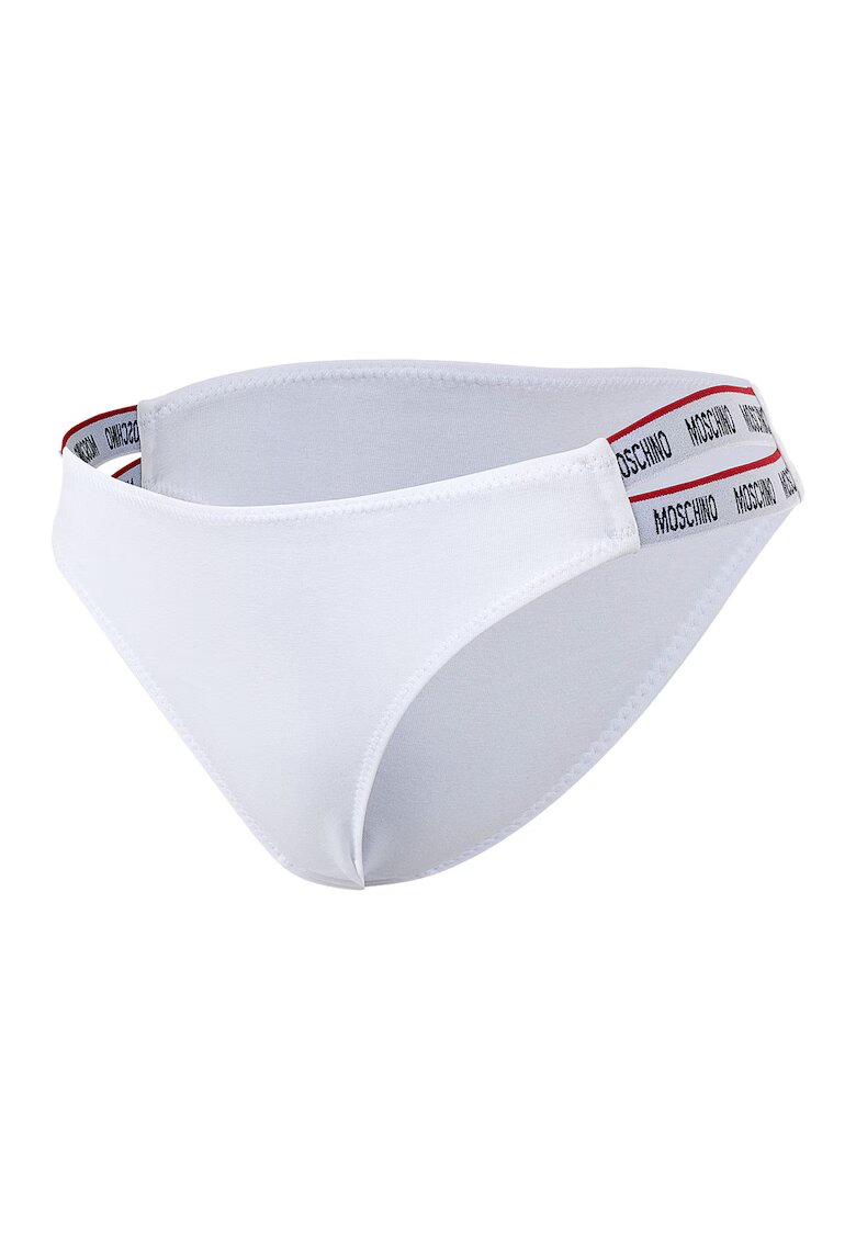 Moschino Underwear Chiloti brazilieni cu benzi logo - Alb