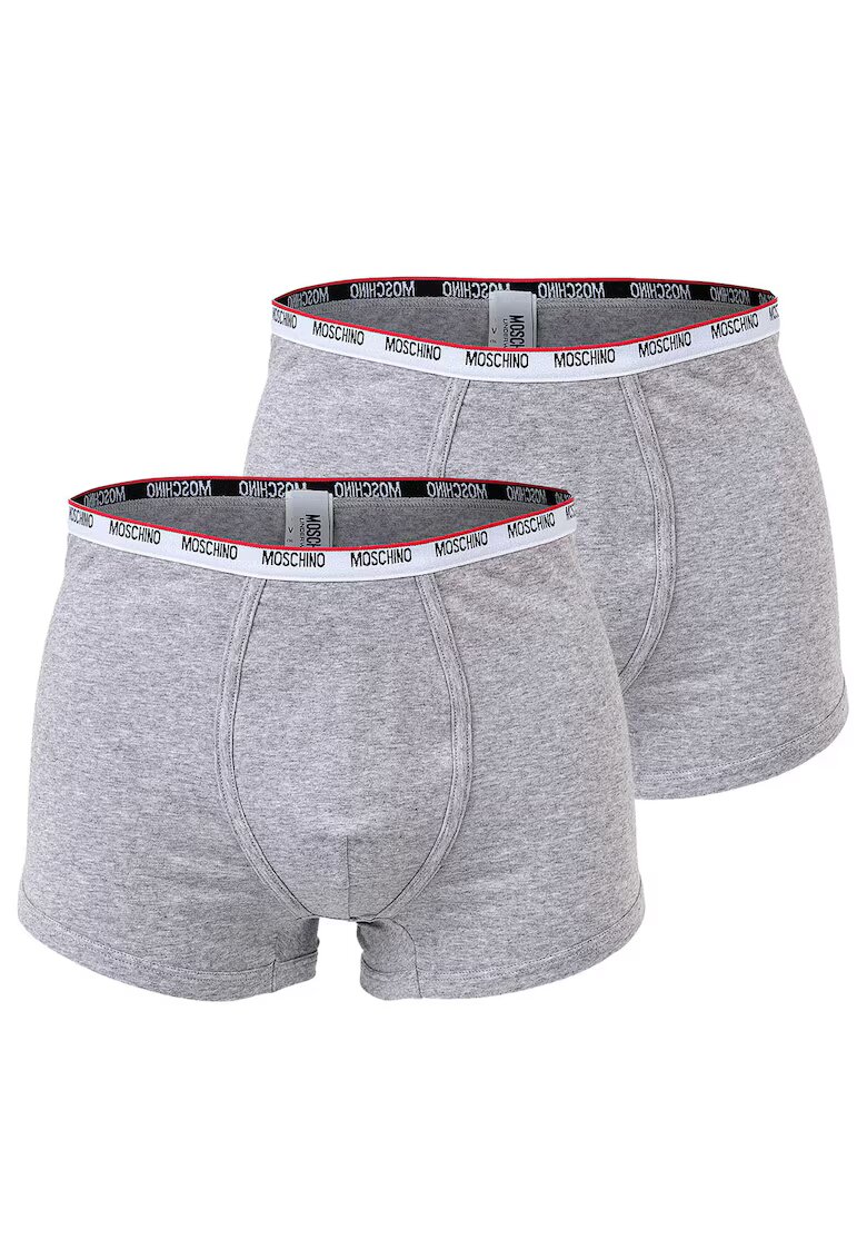 Moschino Underwear Set de boxeri cu banda logo in talie - 2 perechi - Gri